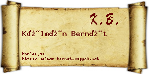 Kálmán Bernát névjegykártya